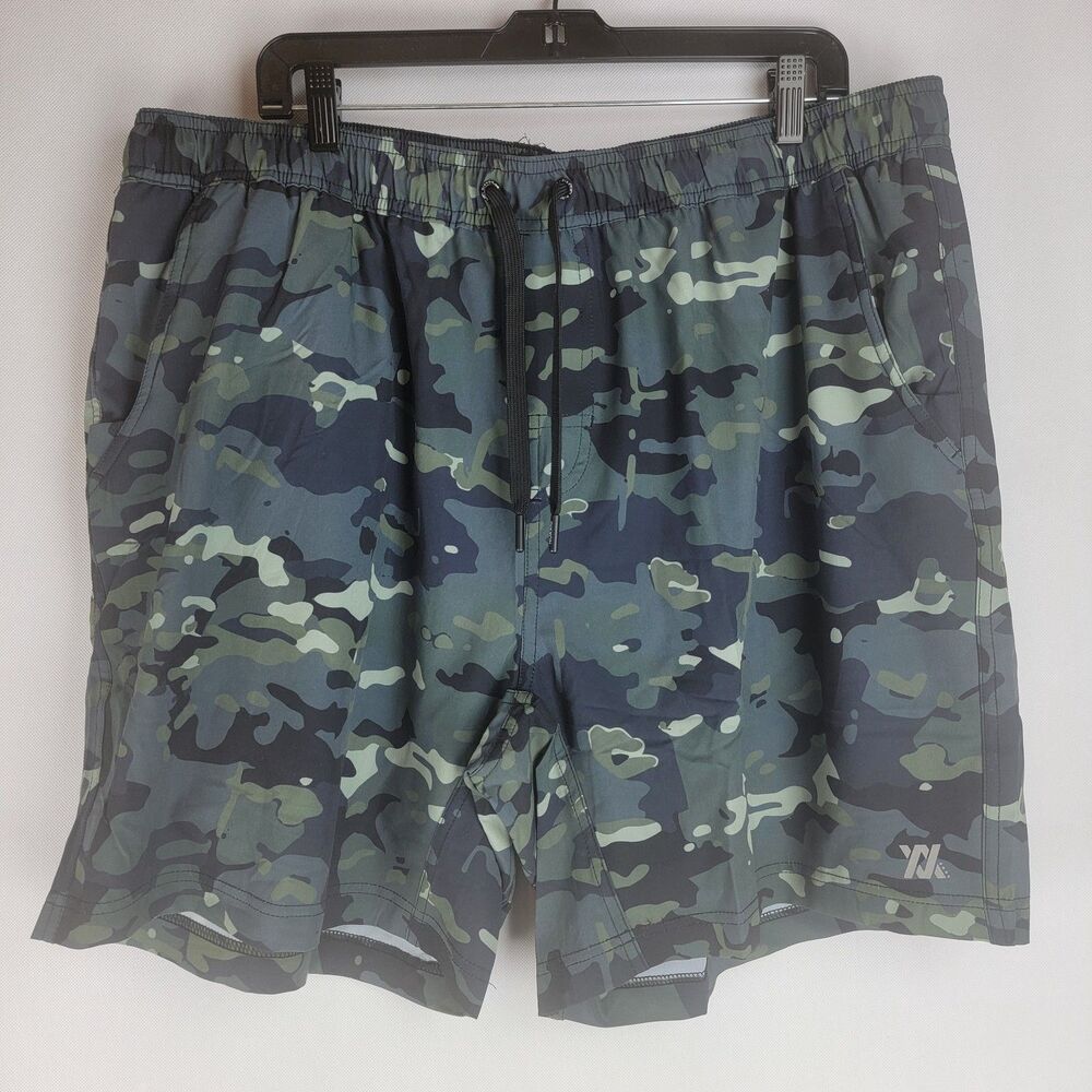 Dixxon Mens Size 3XL Green Camo Brad Outdoors Stretch Lined Hybrid Shorts NEW